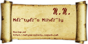 Mátyás Mihály névjegykártya