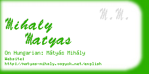 mihaly matyas business card